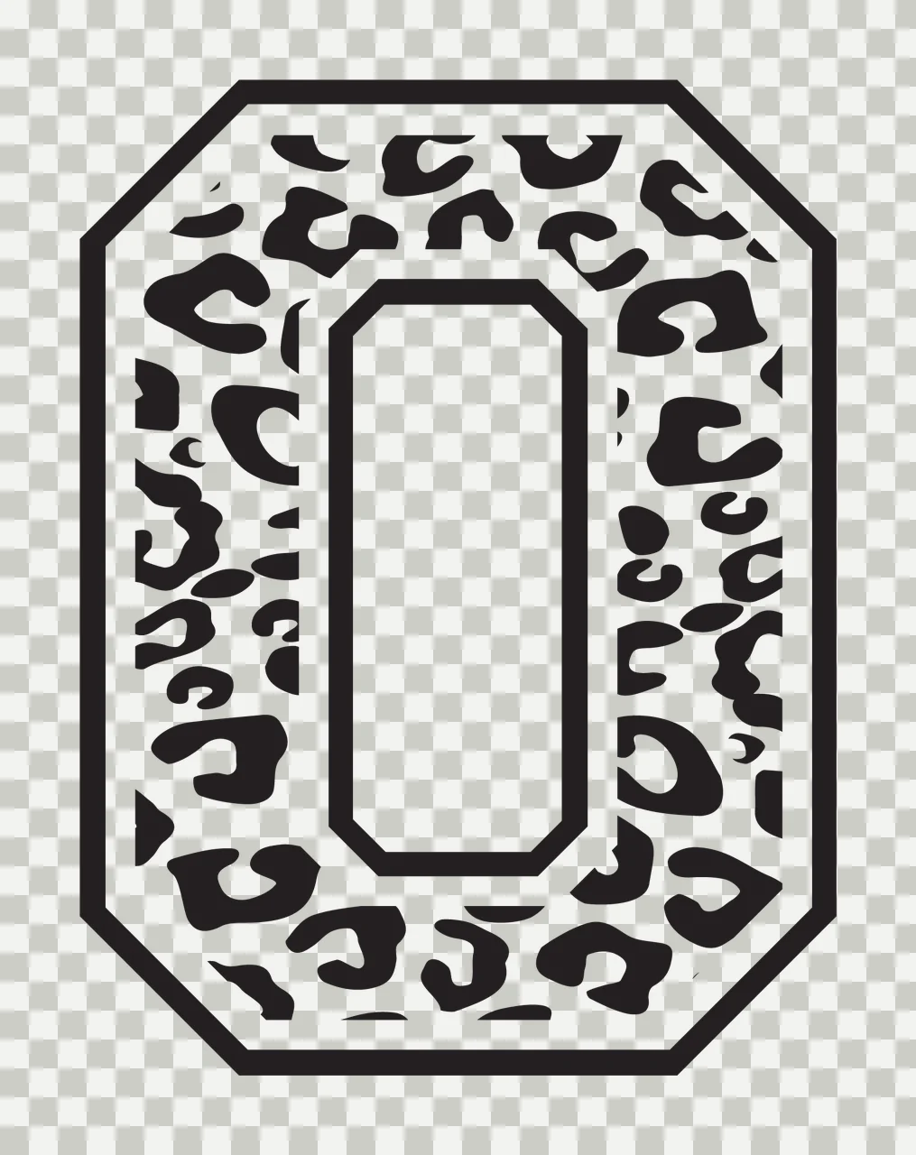Can Glass Wrap O Letter With Black transparency and detail preview thumbnail