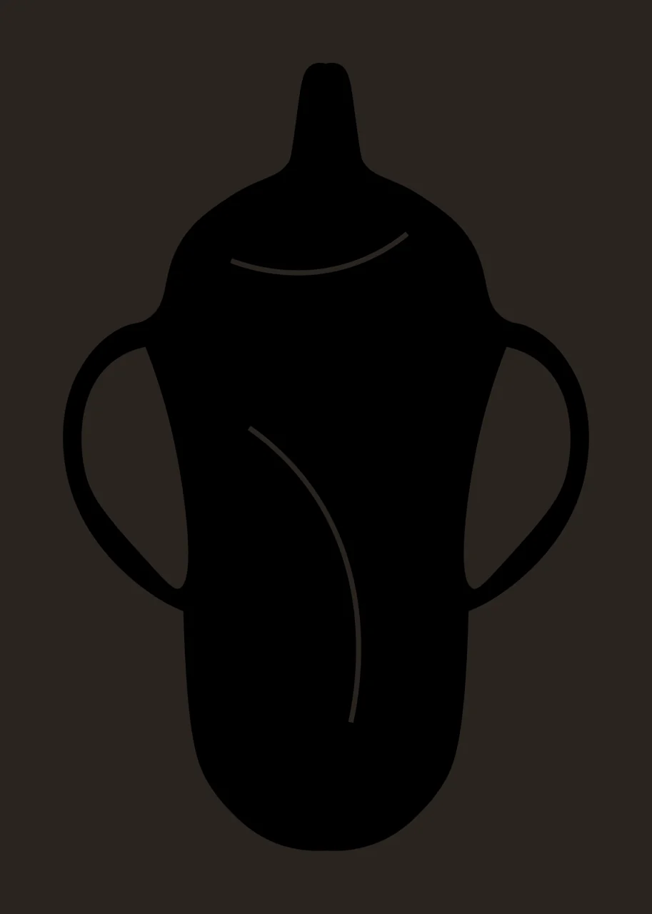 Baby Bottle With Container And Silhouette In Black contrast preview thumbnail