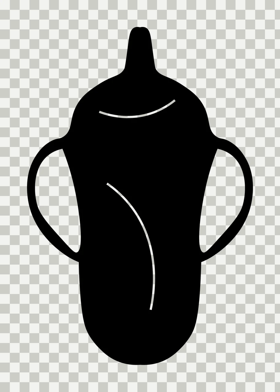 Baby Bottle With Container And Silhouette In Black transparency and detail preview thumbnail