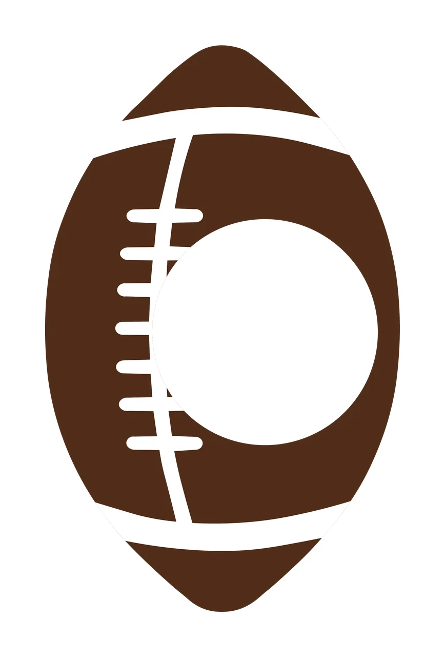 Brown Football With White Circle