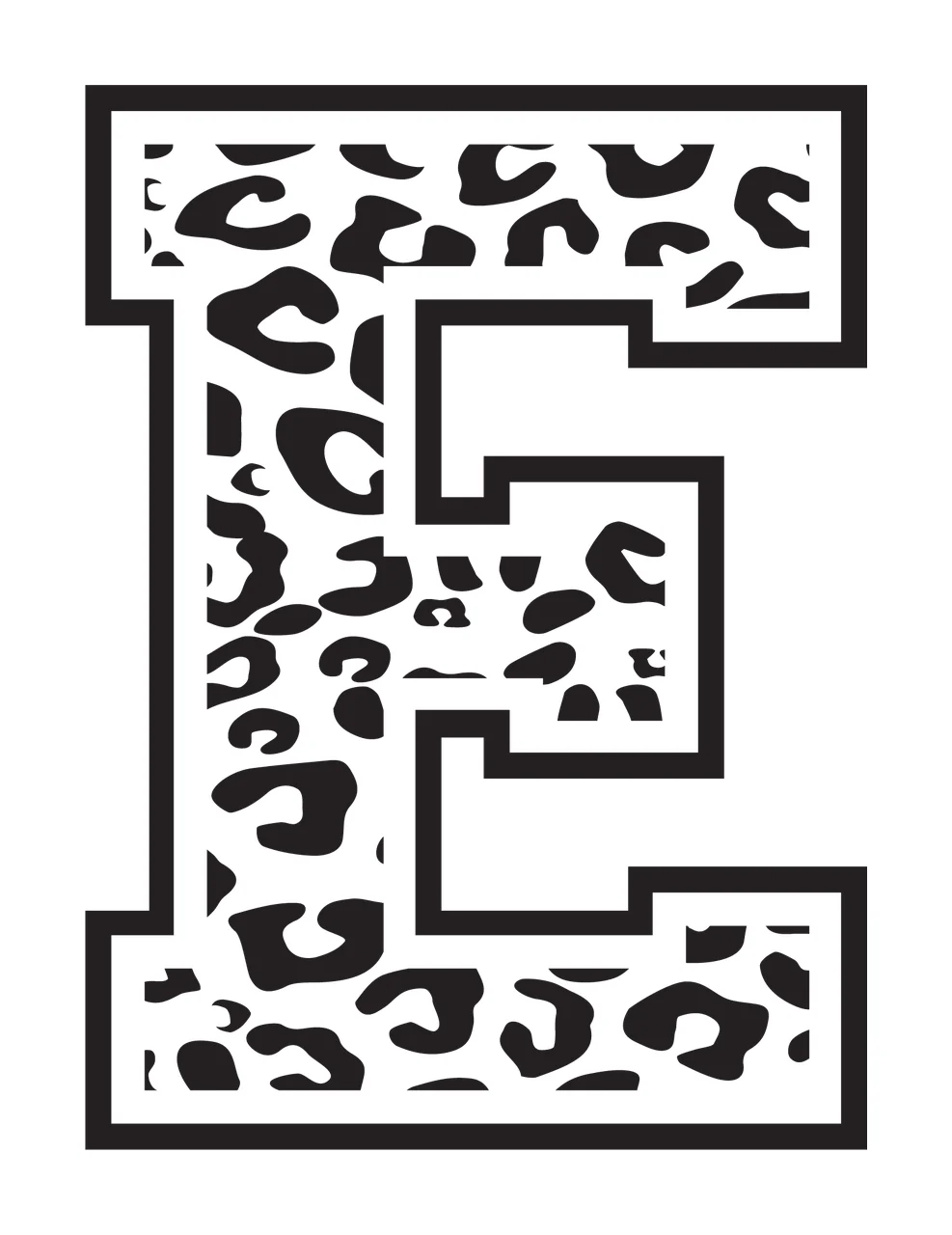 Can Glass Wrap E Letter Animal Print Pattern