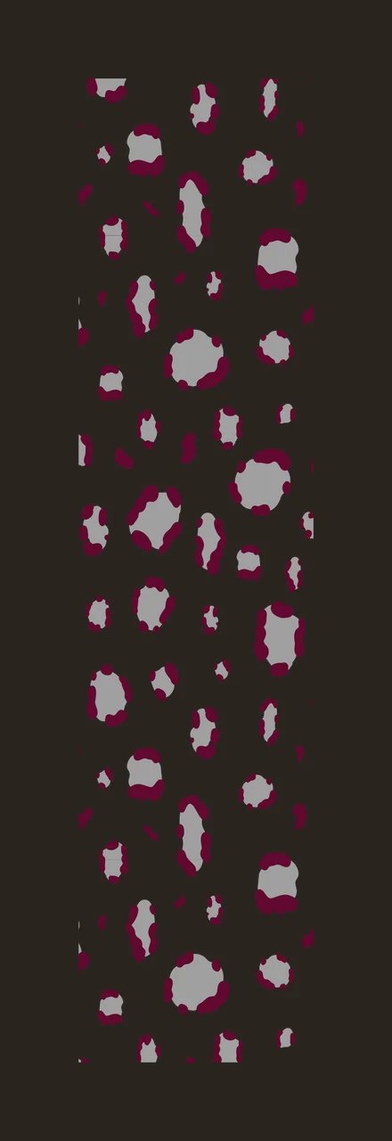 Leopard print with animal spots rosettes and vertical strip in grey maroon and white contrast preview thumbnail
