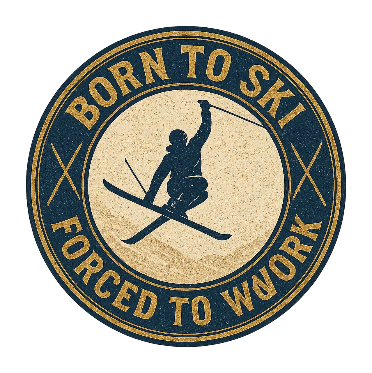 Born to Ski Skiing Sublimation Design Winter Sports Artwork