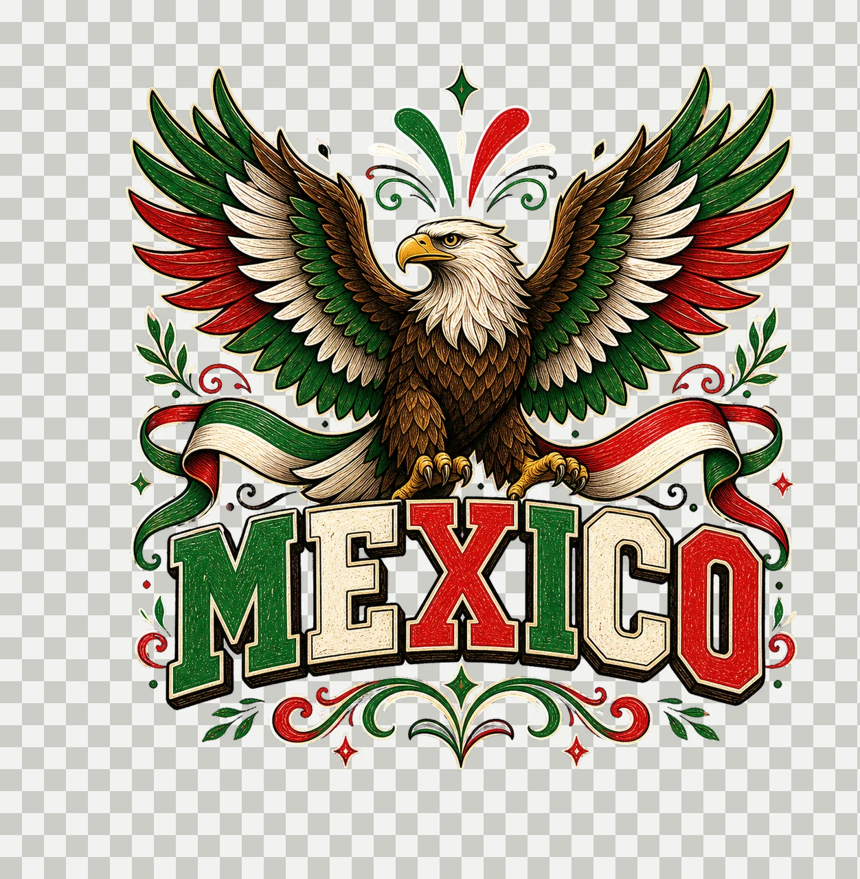 Mexico Eagle Heritage sublimation instant shirt Variation A transparency and detail preview thumbnail