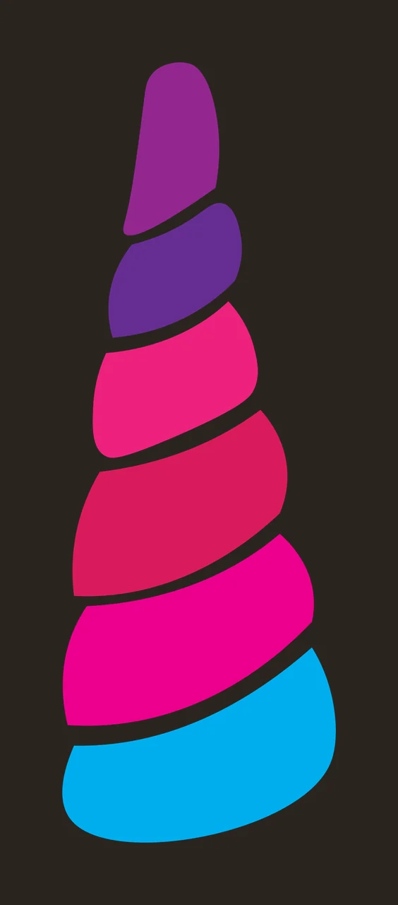 Vertical Conical Shape With Curved Horizontal Bands Horn orientation contrast preview thumbnail