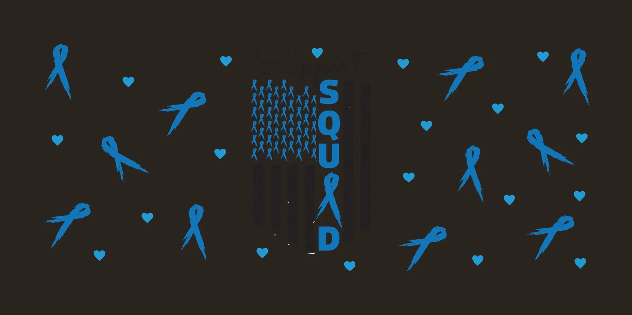 Can Glass Wrap Support Squad Flag With Ribbons display hearts contrast preview thumbnail