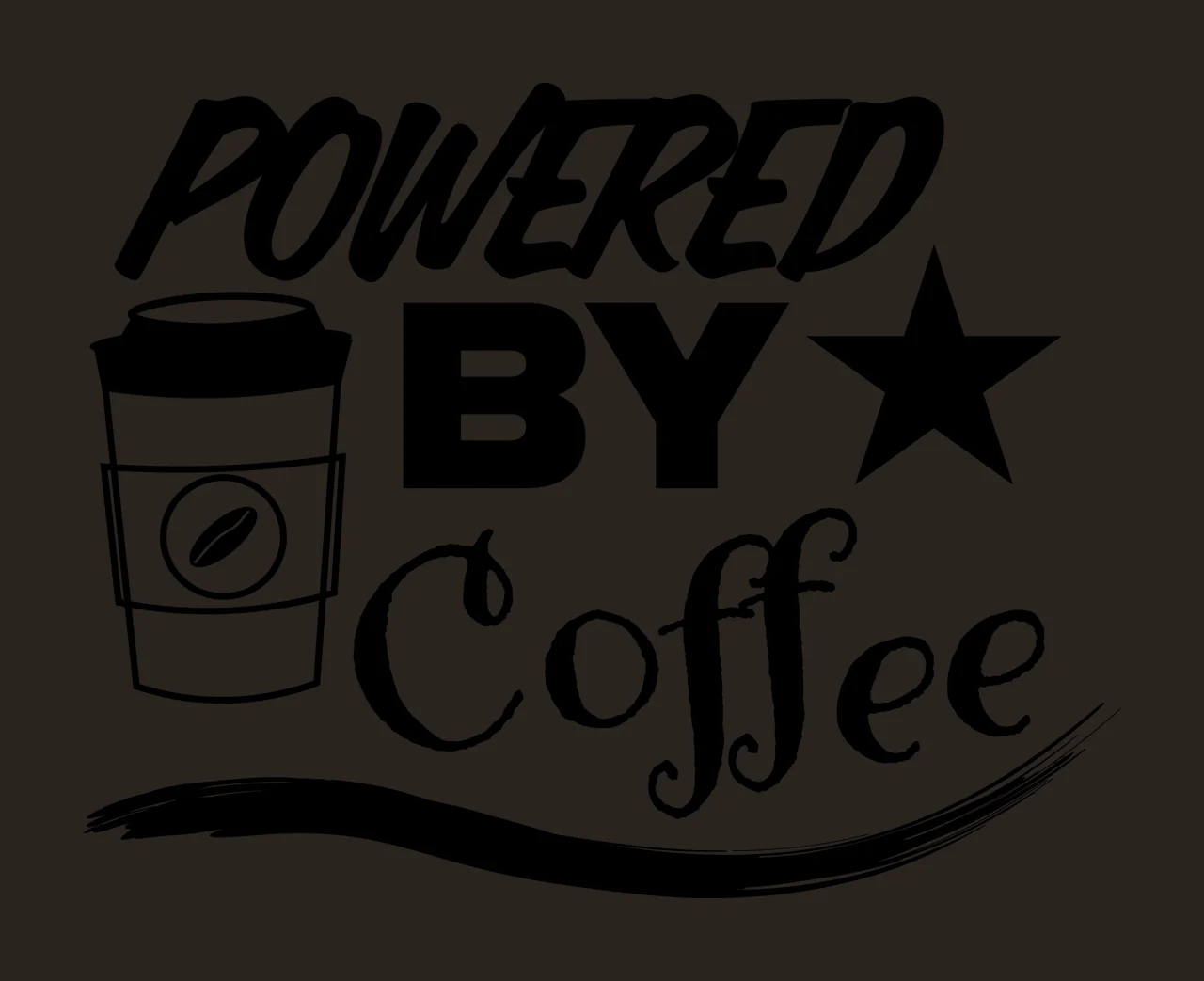 Can Glass Wrap Powered By Coffee Typography Design cup stationery contrast preview thumbnail