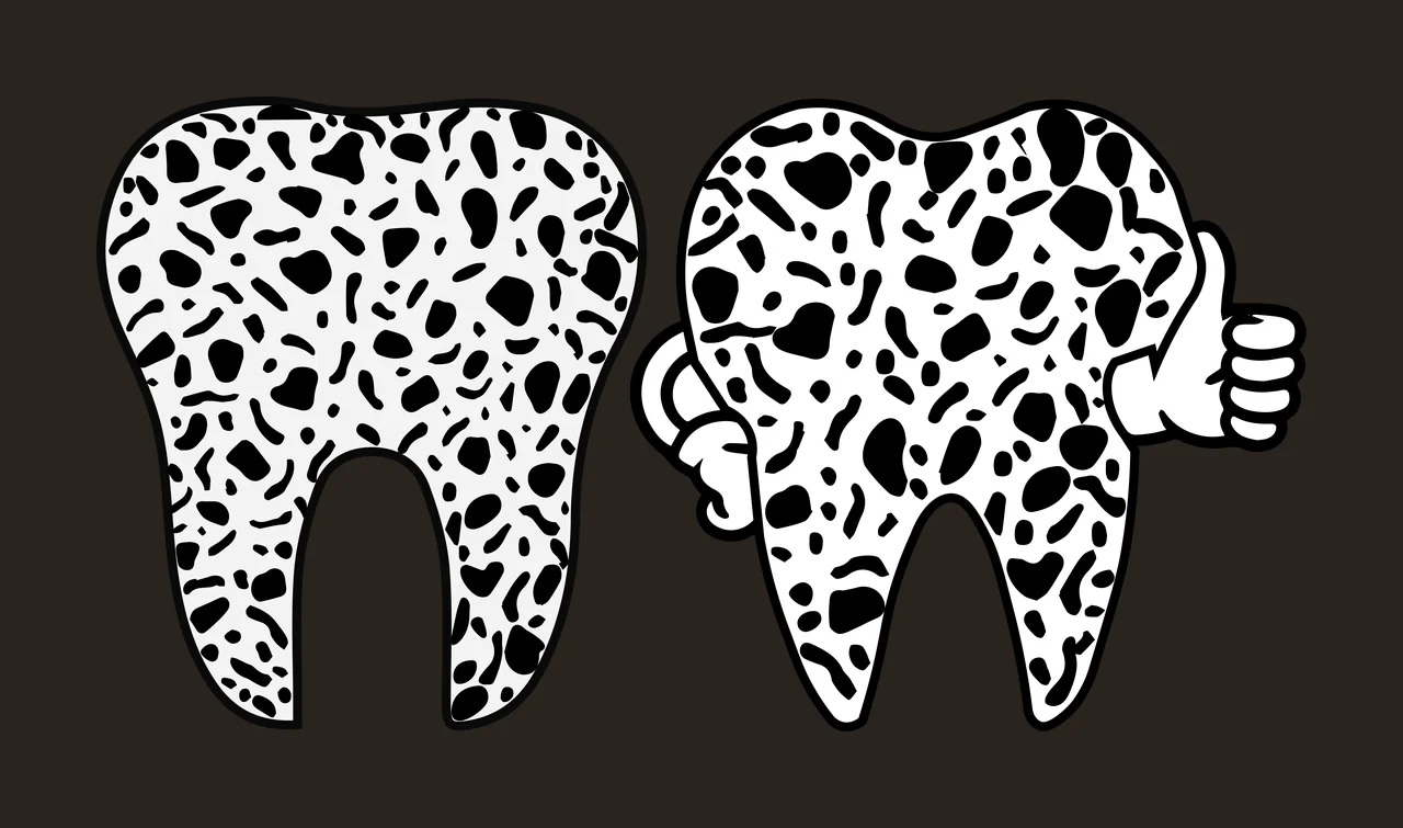 Tooth And Cavity Silhouette Pair teeth decay black white plain contrast preview thumbnail