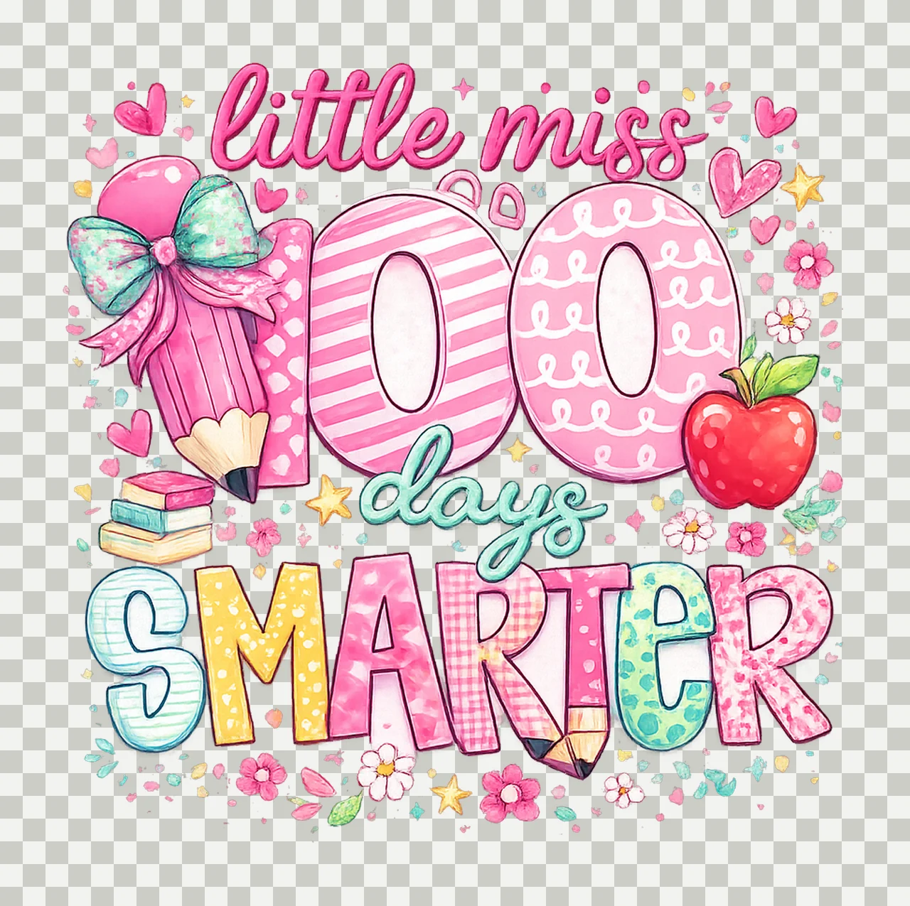 100 Days of School Little miss 100 Days Smarter 100 Days transparency and detail preview thumbnail