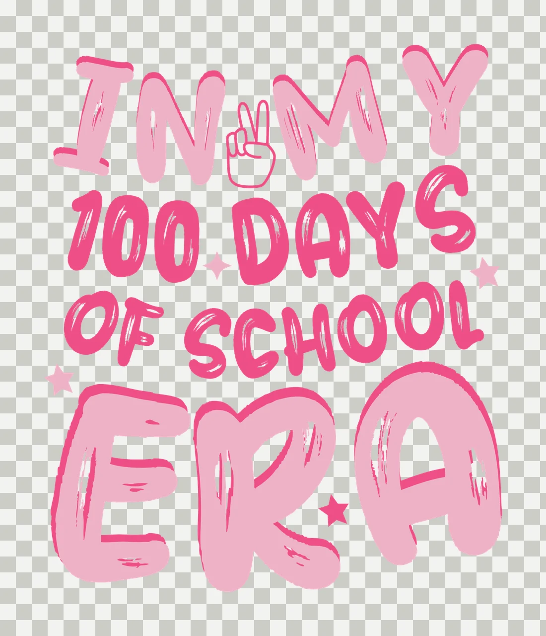 In My 100 Days Of School Era Variation text and hand symbol transparency and detail preview thumbnail