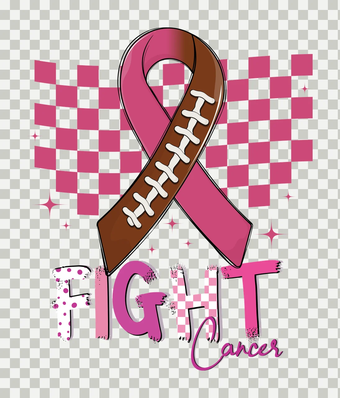 Fight Checkerboard Ribbon Graphic dots stars black white awareness transparency and detail preview thumbnail