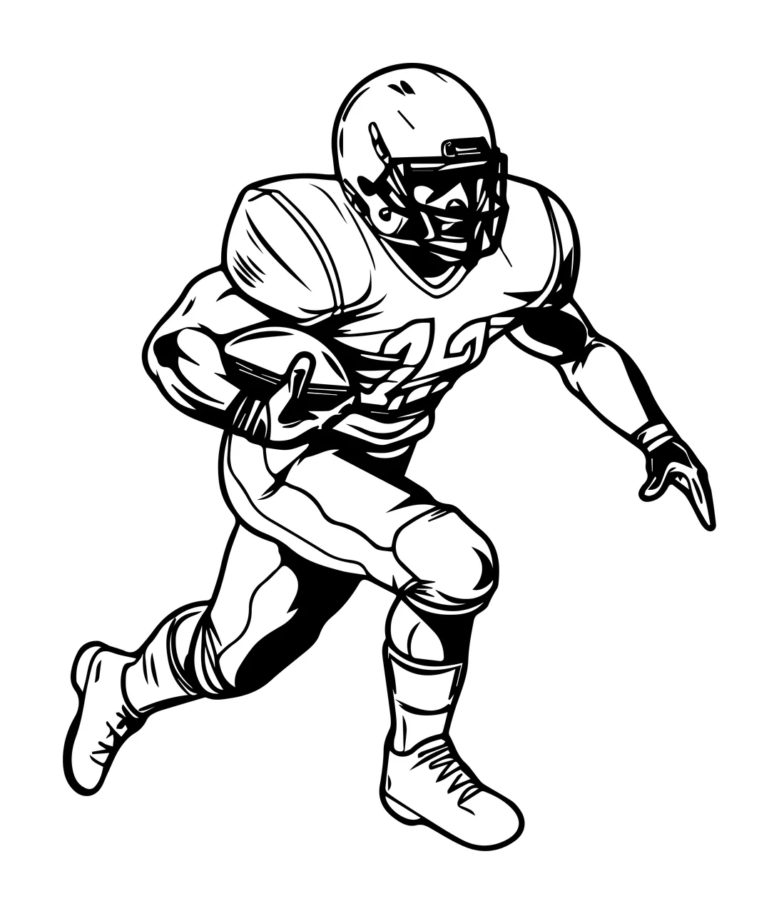 Football Player Running Side View Illustration helmet uniform