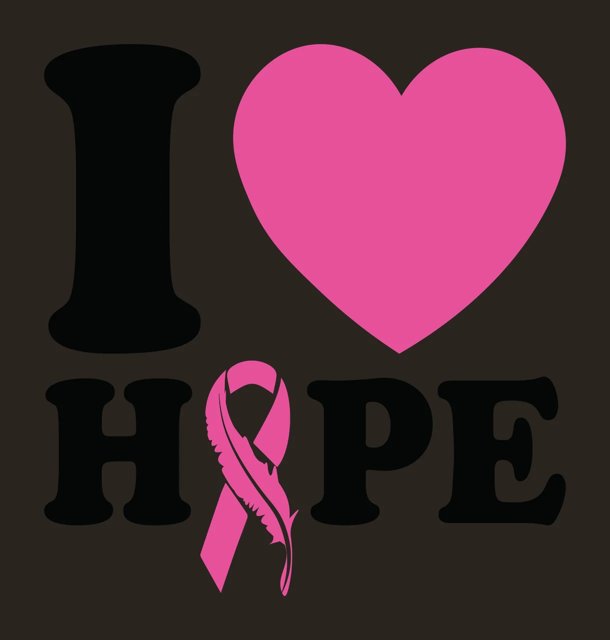 I Heart I Hope Letter Symbol And Text with ribbon black white contrast preview thumbnail