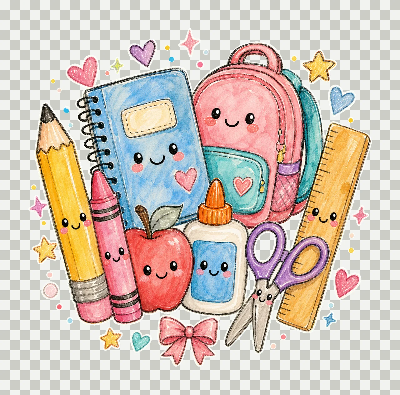 back to school 04 cozy crayon sublimation instant shirt transparency and detail preview thumbnail