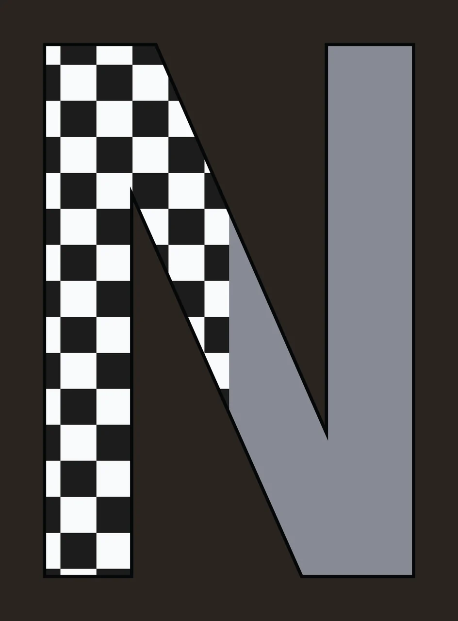Can Glass Wrap N Letter Fill With Checkerboard contrast preview thumbnail