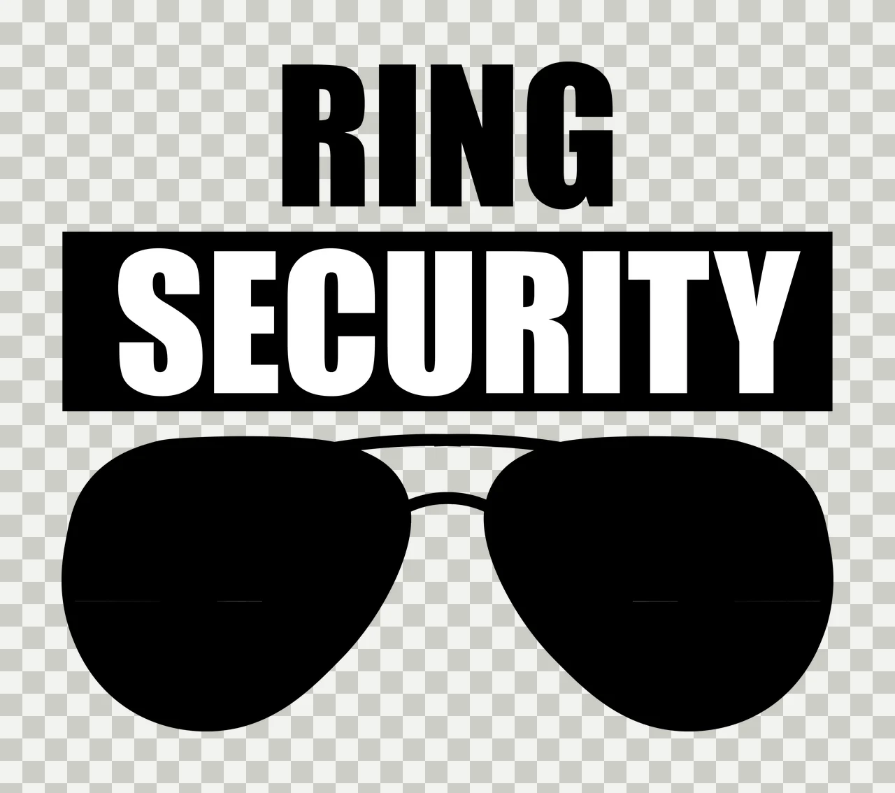 Ring Security Sunglasses Text Design static typographic black transparency and detail preview thumbnail