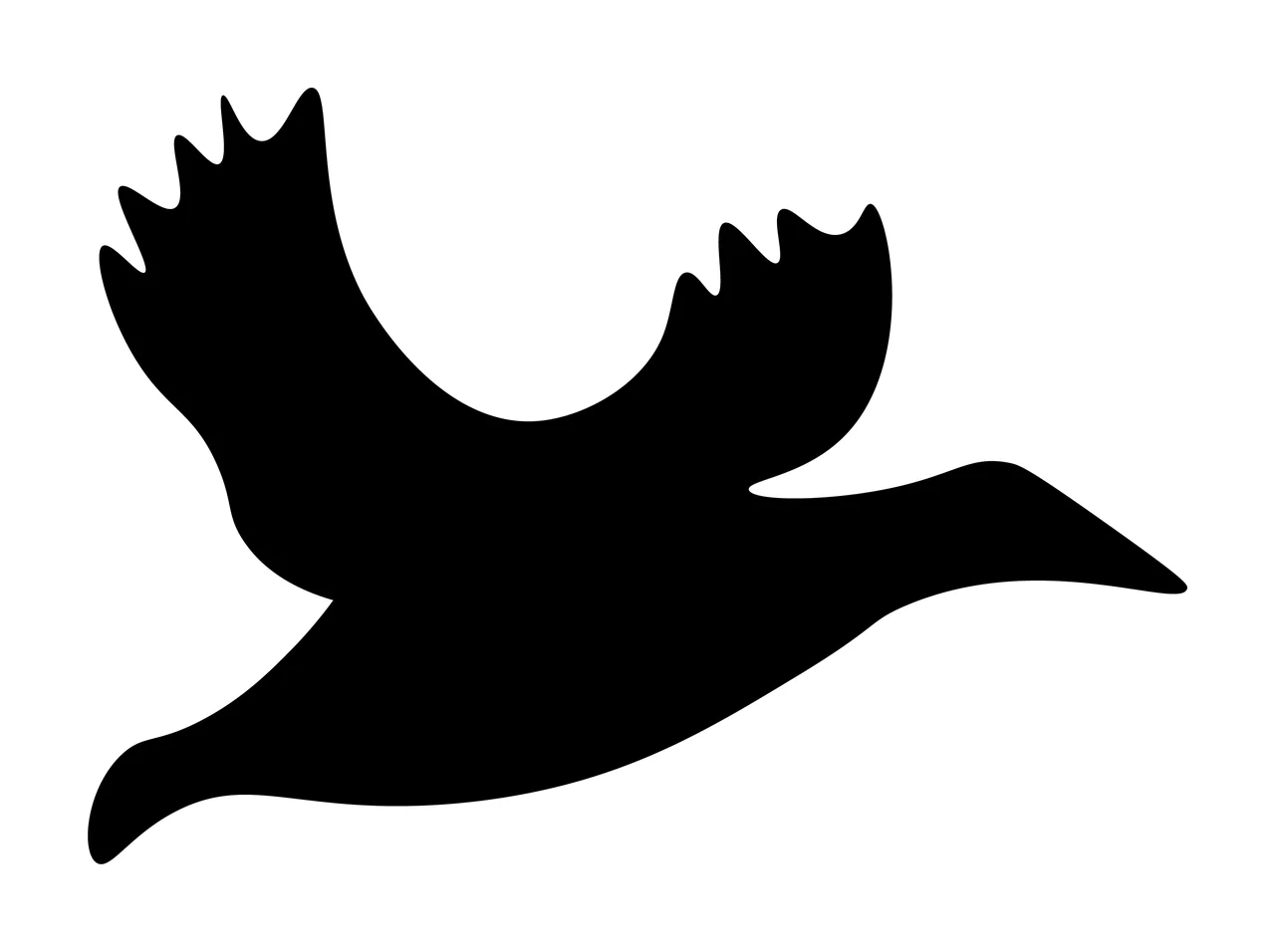 Can Glass Wrap Bird Silhouette Flying With Wings