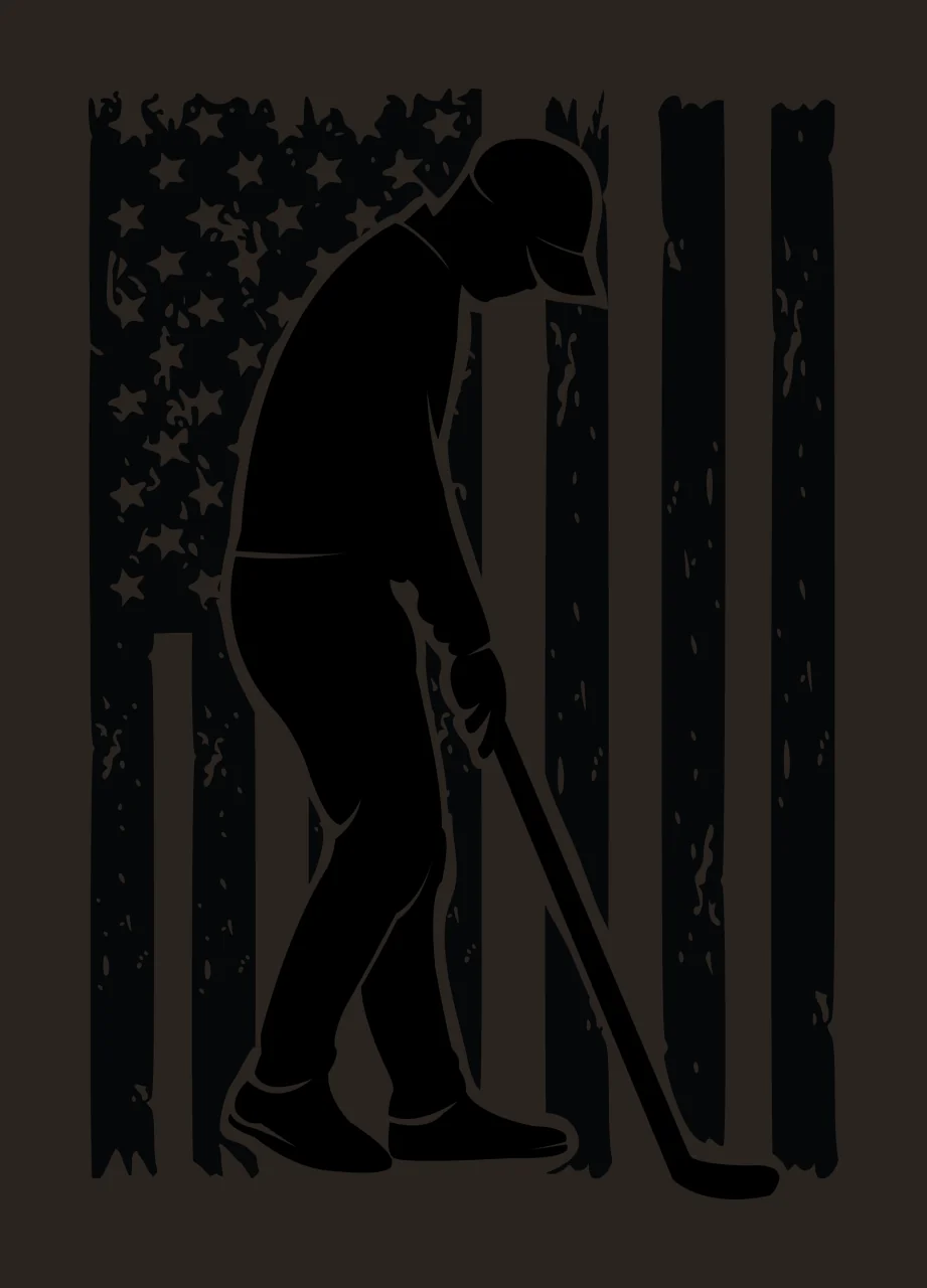 Golf Golfer On Distressed Flag Background swinging club stripes contrast preview thumbnail