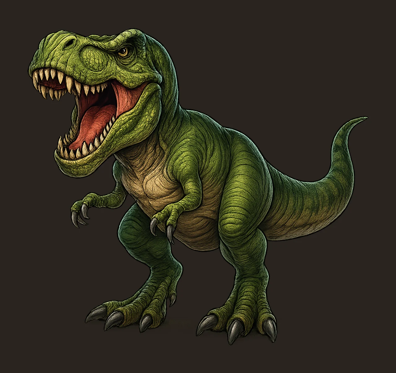 Dinosaur Rex Cute Artwork Sticker Green Dinosaur Kids contrast preview thumbnail