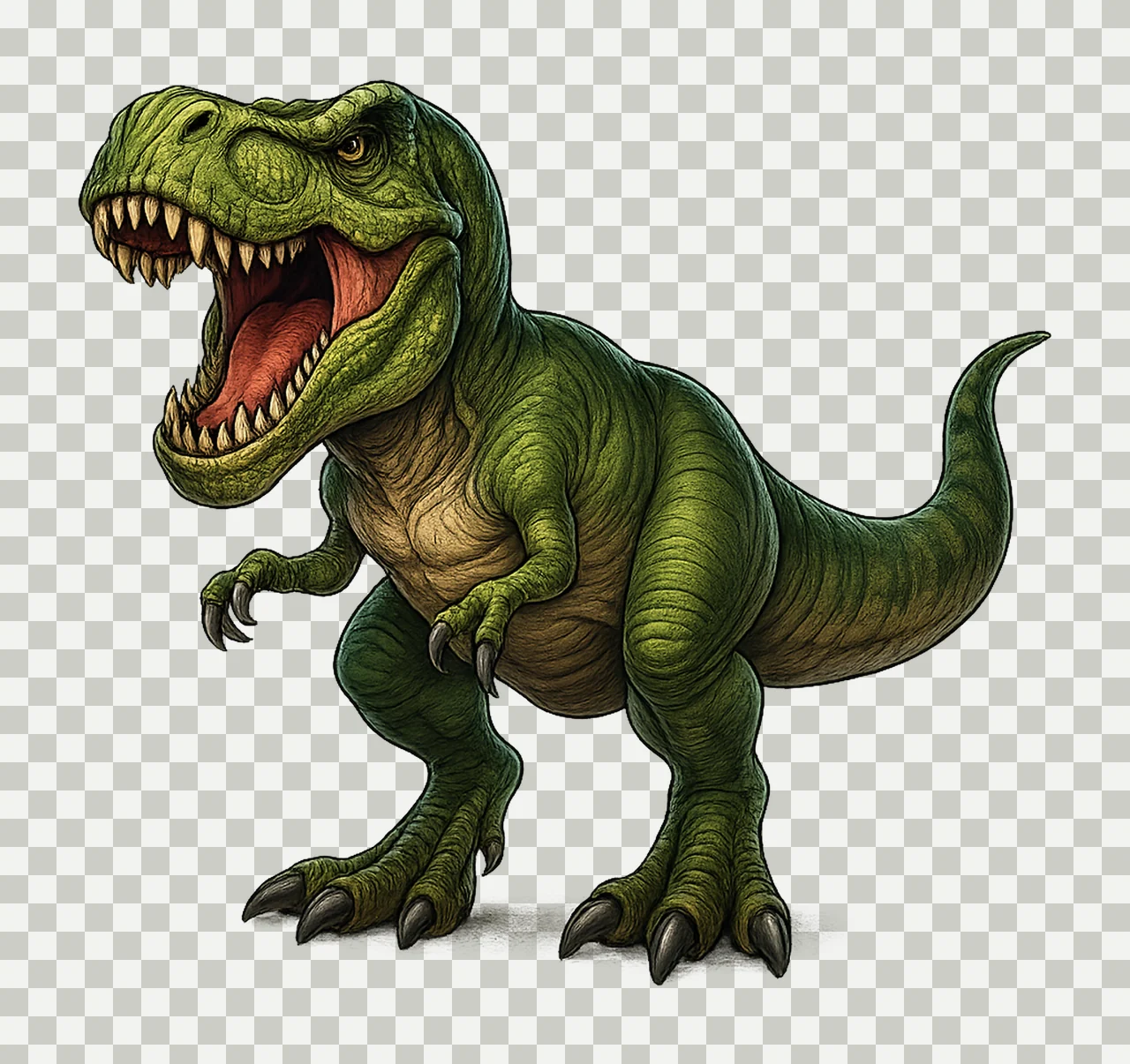 Dinosaur Rex Cute Artwork Sticker Green Dinosaur Kids transparency and detail preview thumbnail