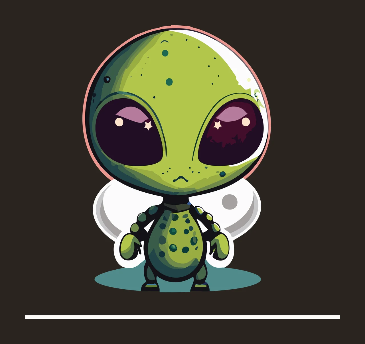 Black Alien Character Circular Silhouette standing head body contrast preview thumbnail