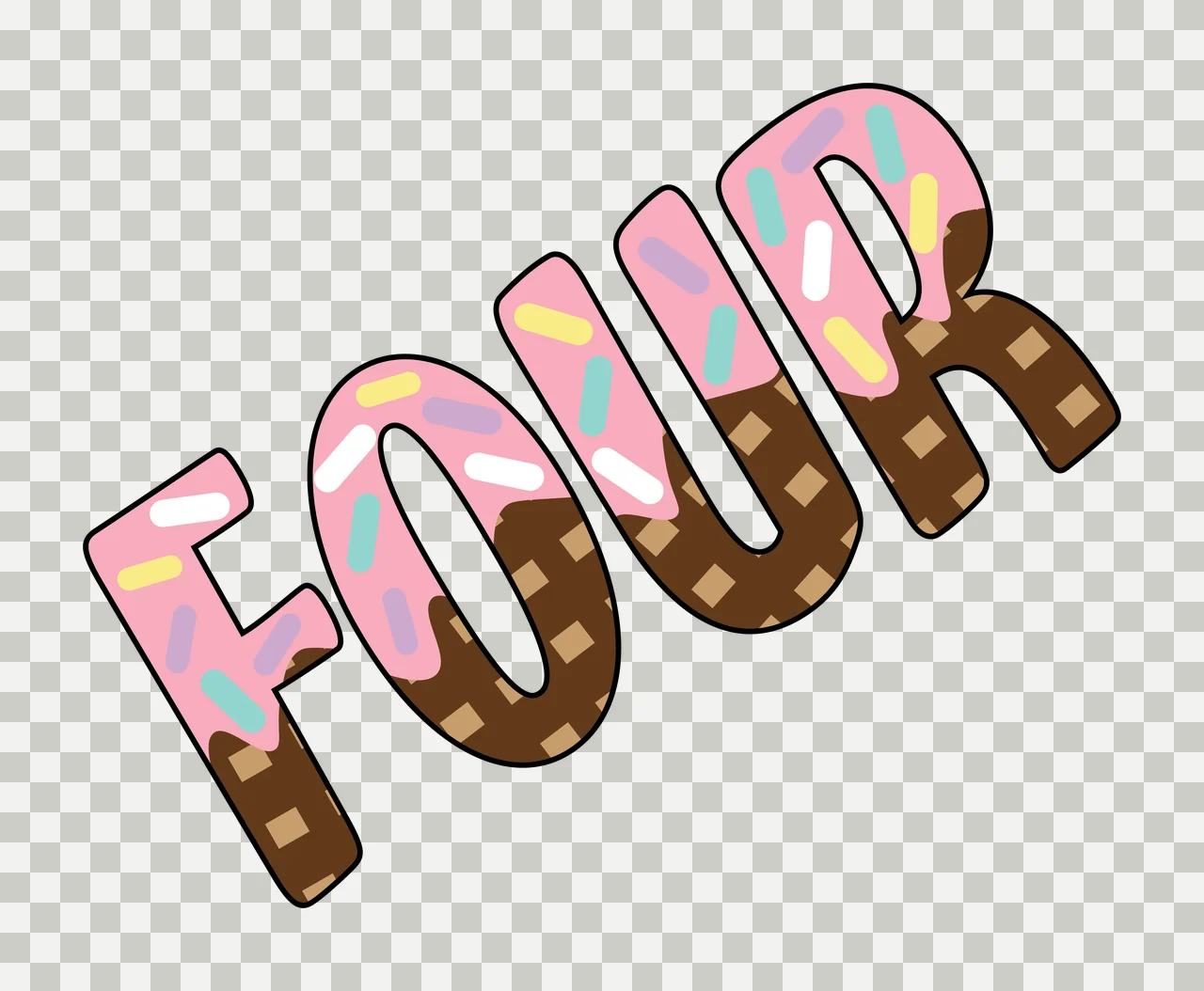 Four Word With Texture tilting pattern black white plain letters transparency and detail preview thumbnail