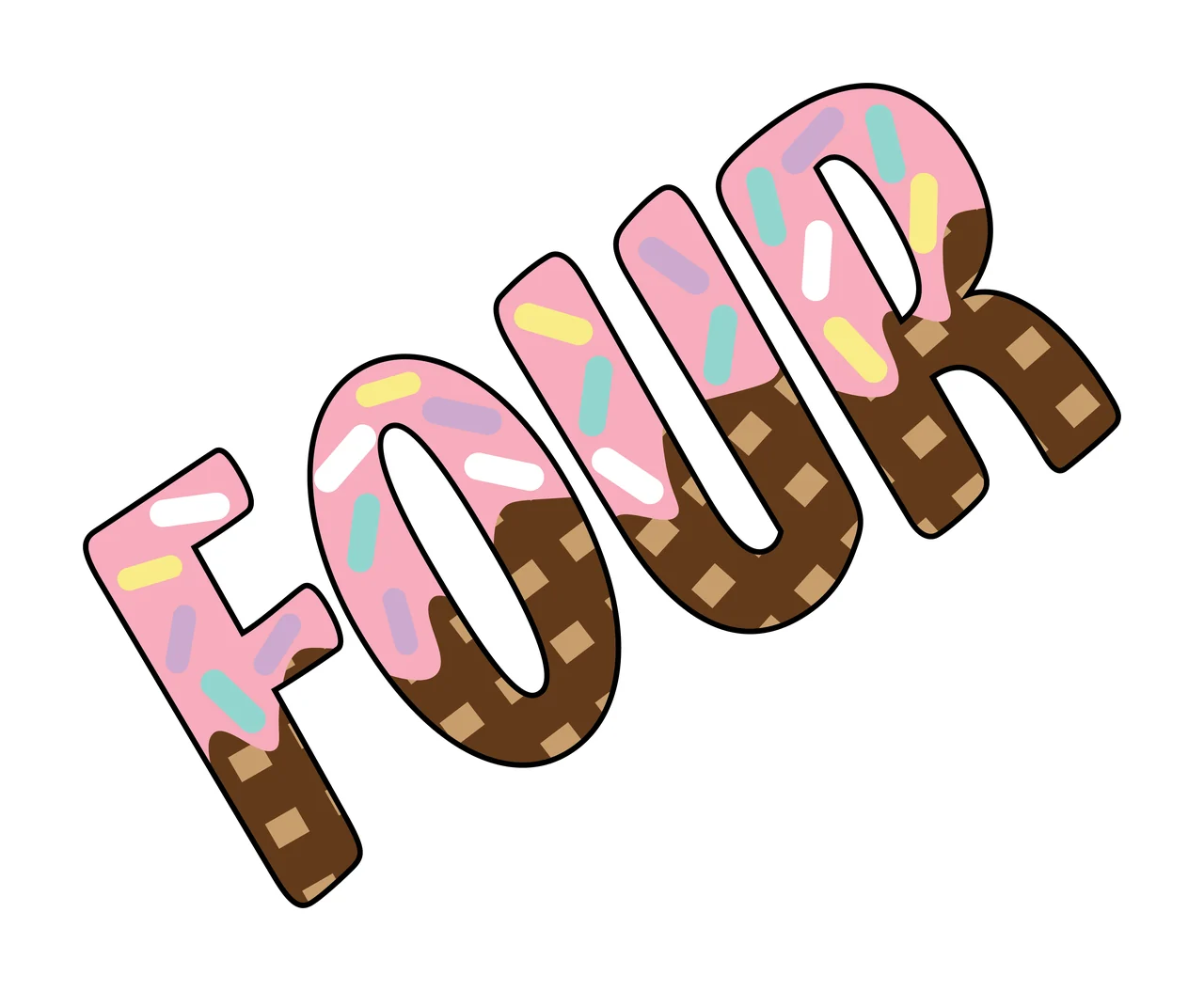 Four Word With Texture tilting pattern black white plain letters