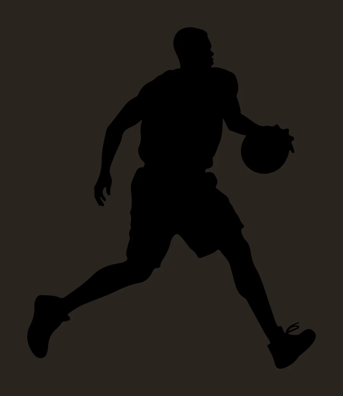 Can Glass Wrap Black Basketball Player Dribbling Silhouette contrast preview thumbnail