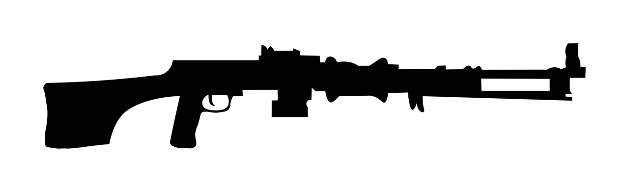 Long Rifle Silhouette In Profile weapon black white firearm