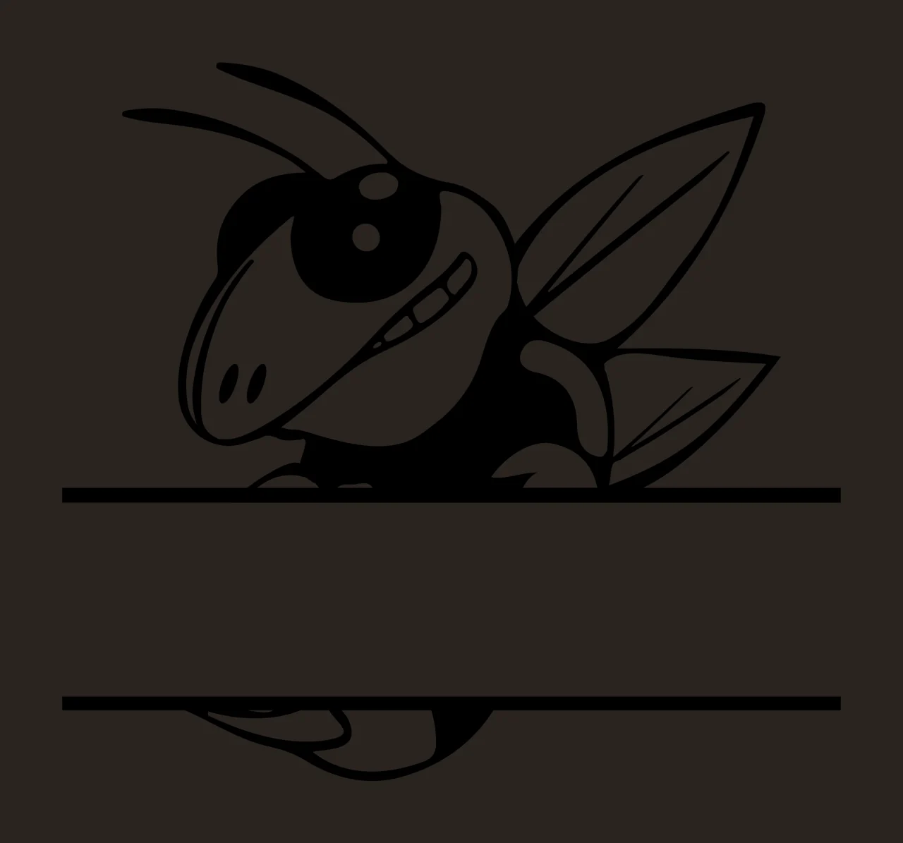 Wasp Peeking With Horizontal Lines And Space contrast preview thumbnail