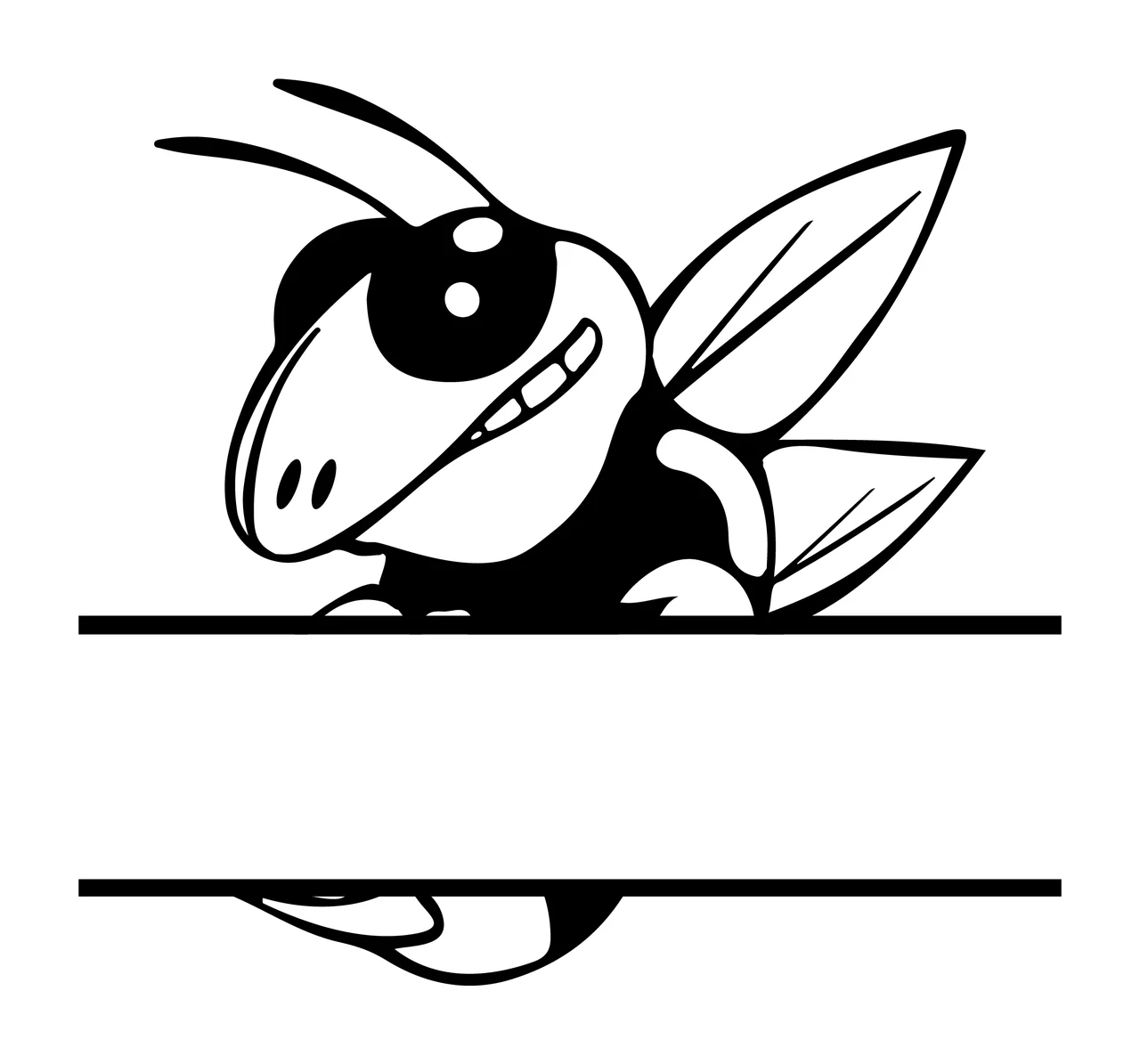 Wasp Peeking With Horizontal Lines And Space