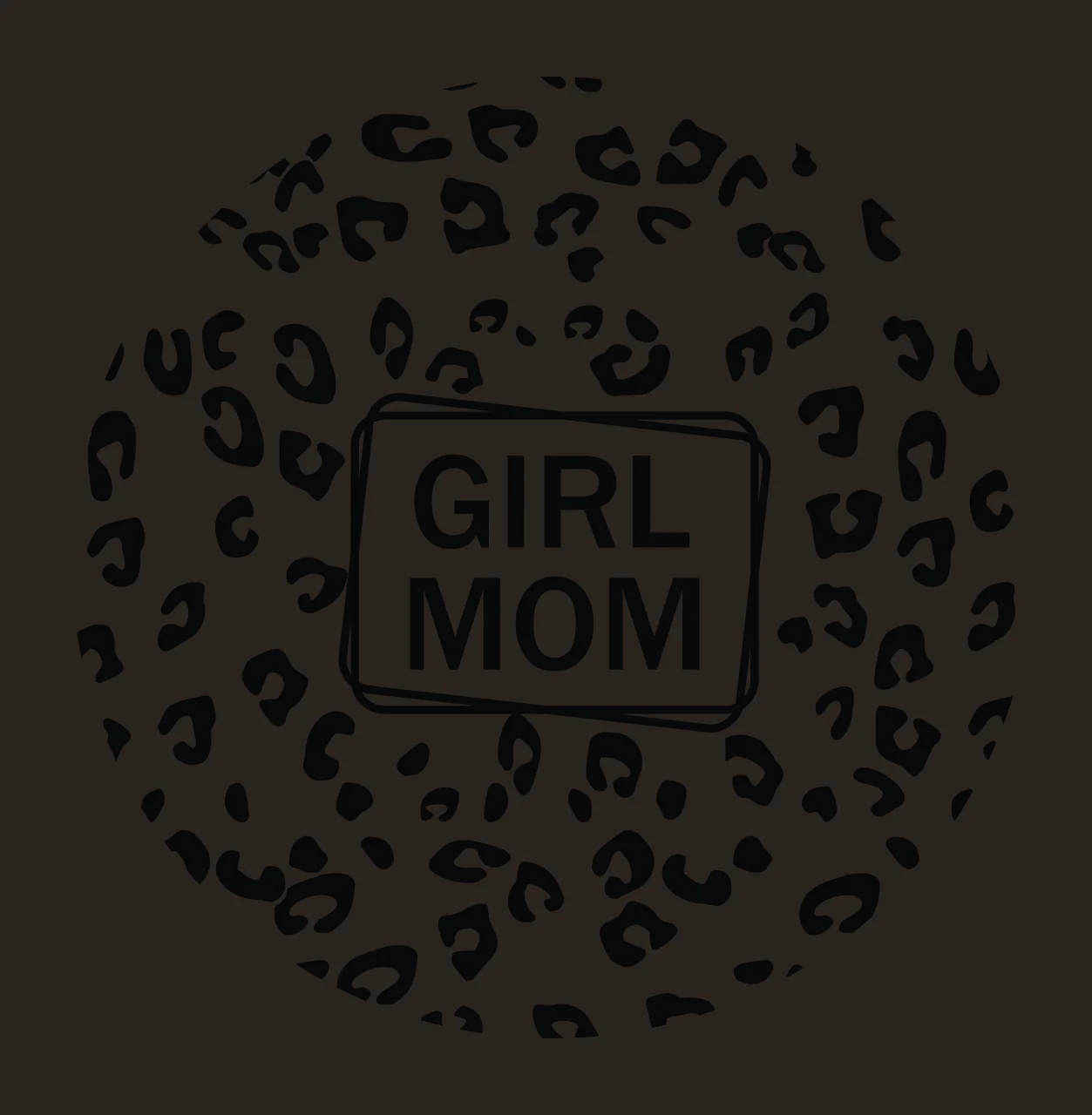 Keychain Girl Mom Leopard Print Circle Graphic rectangle black contrast preview thumbnail