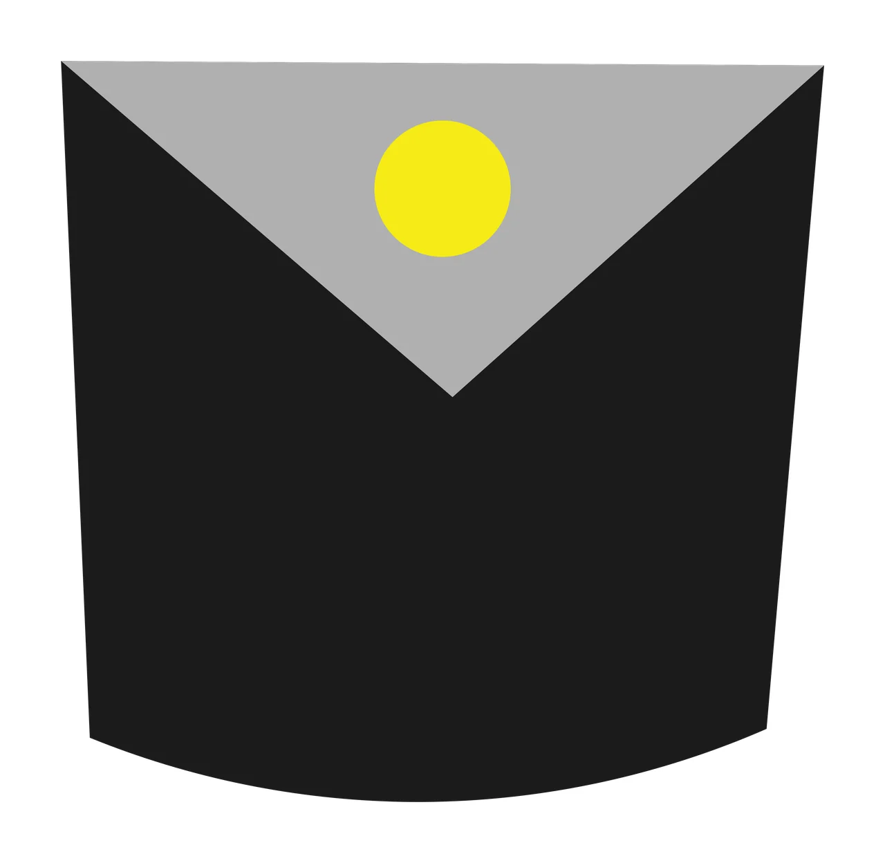 Black Silhouette Of A Curved Bottom Rectangular Block shape