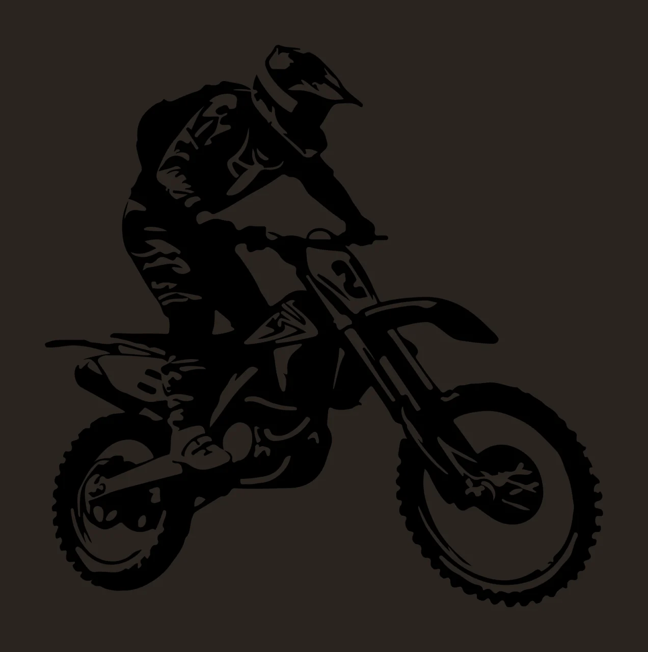 Motocross Rider On Dirt Bike Silhouette Motorcyclist riding contrast preview thumbnail