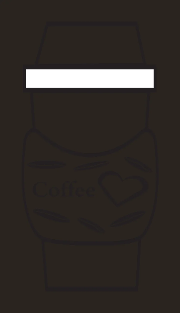 Coffee Coffee cup design with lid, sleeve, text 'Coffee' and heart-shaped icon in black and white contrast preview thumbnail