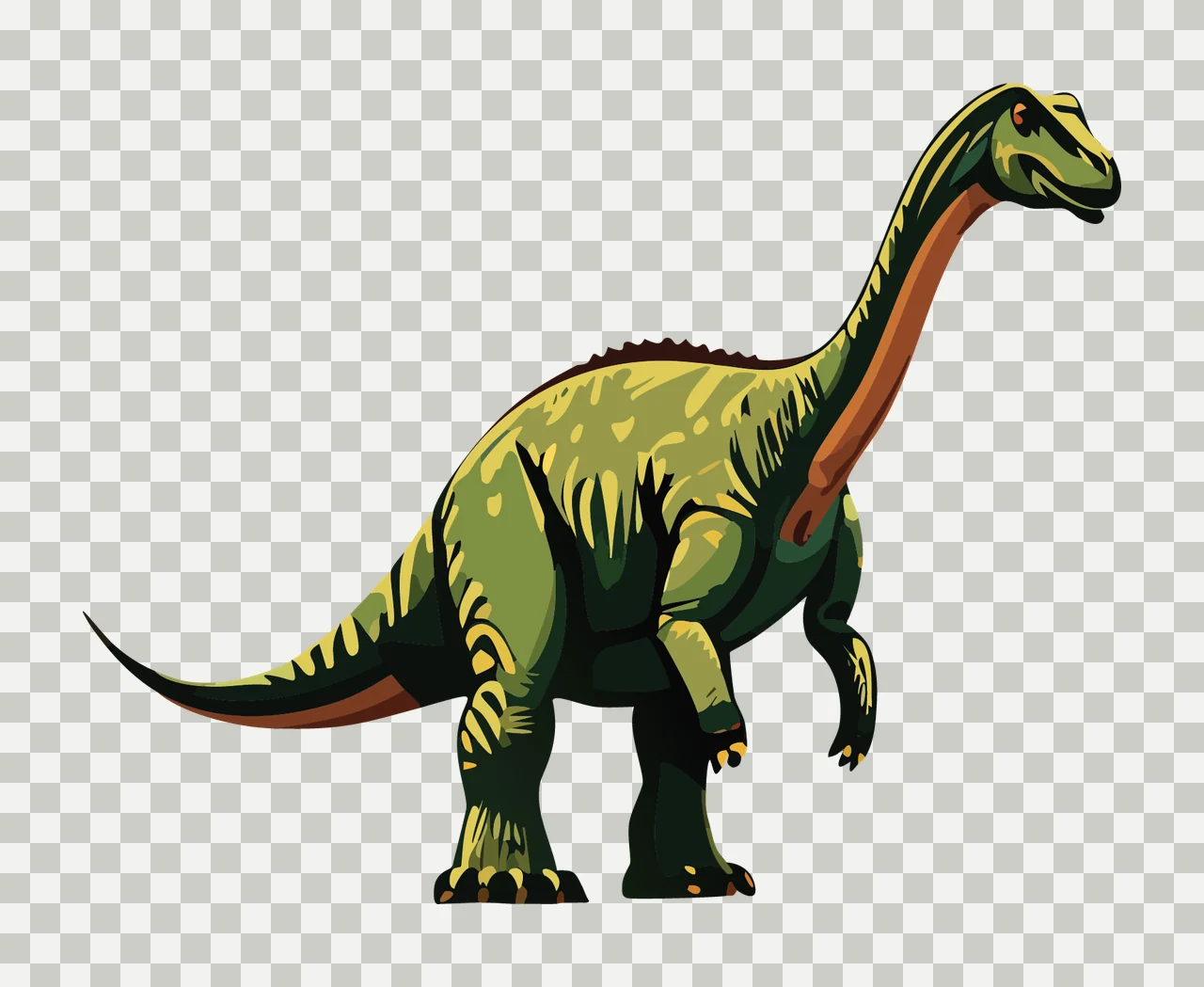 Dinosaur Silhouette With Long Neck walking lines black white transparency and detail preview thumbnail