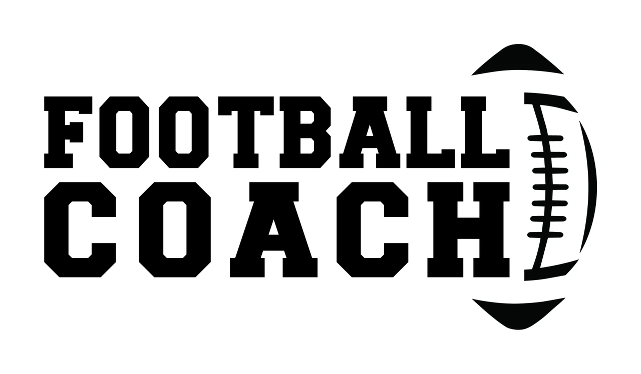 Football Coach And Text Graphic Emblem