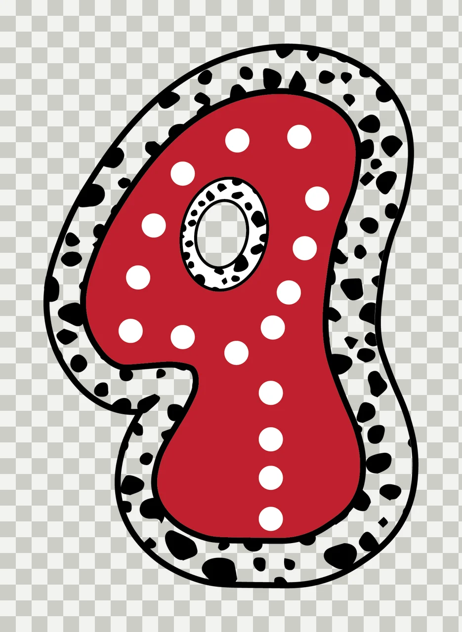 Dalmatian Dots Font Race Doodle Character 23 racing checkered flag transparency and detail preview thumbnail
