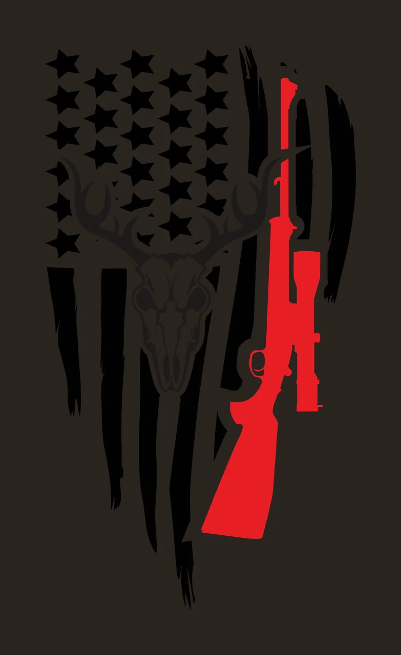 Skull Animal Silhouette With Patriotic Stripes superimposed contrast preview thumbnail