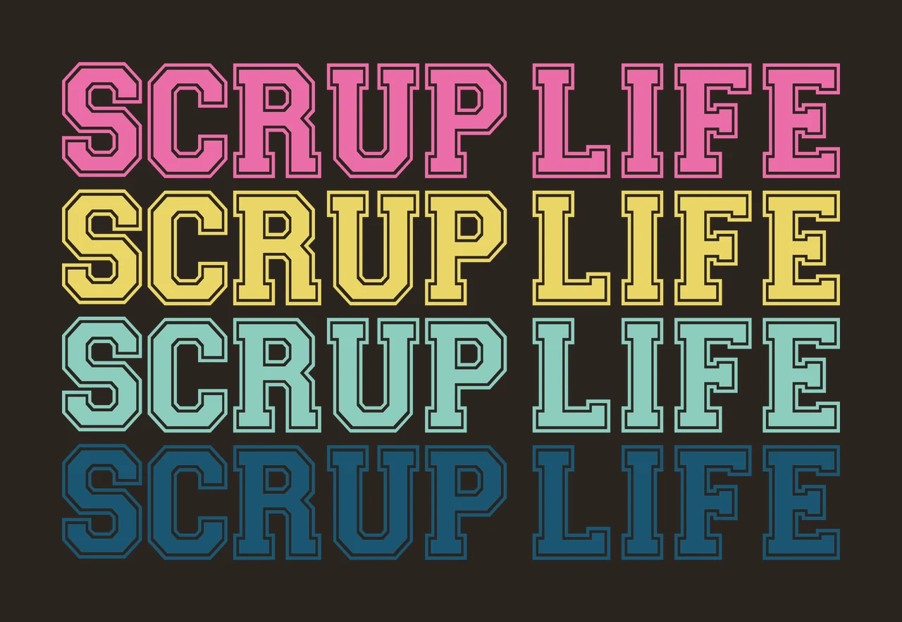 Scrup Life Repeated Text Layout Repeating letters words black contrast preview thumbnail