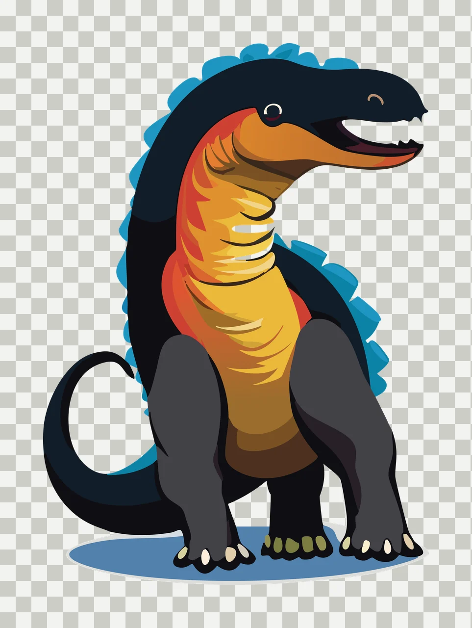 Dinosaur Spiked Creature Silhouette standing black white spikes transparency and detail preview thumbnail
