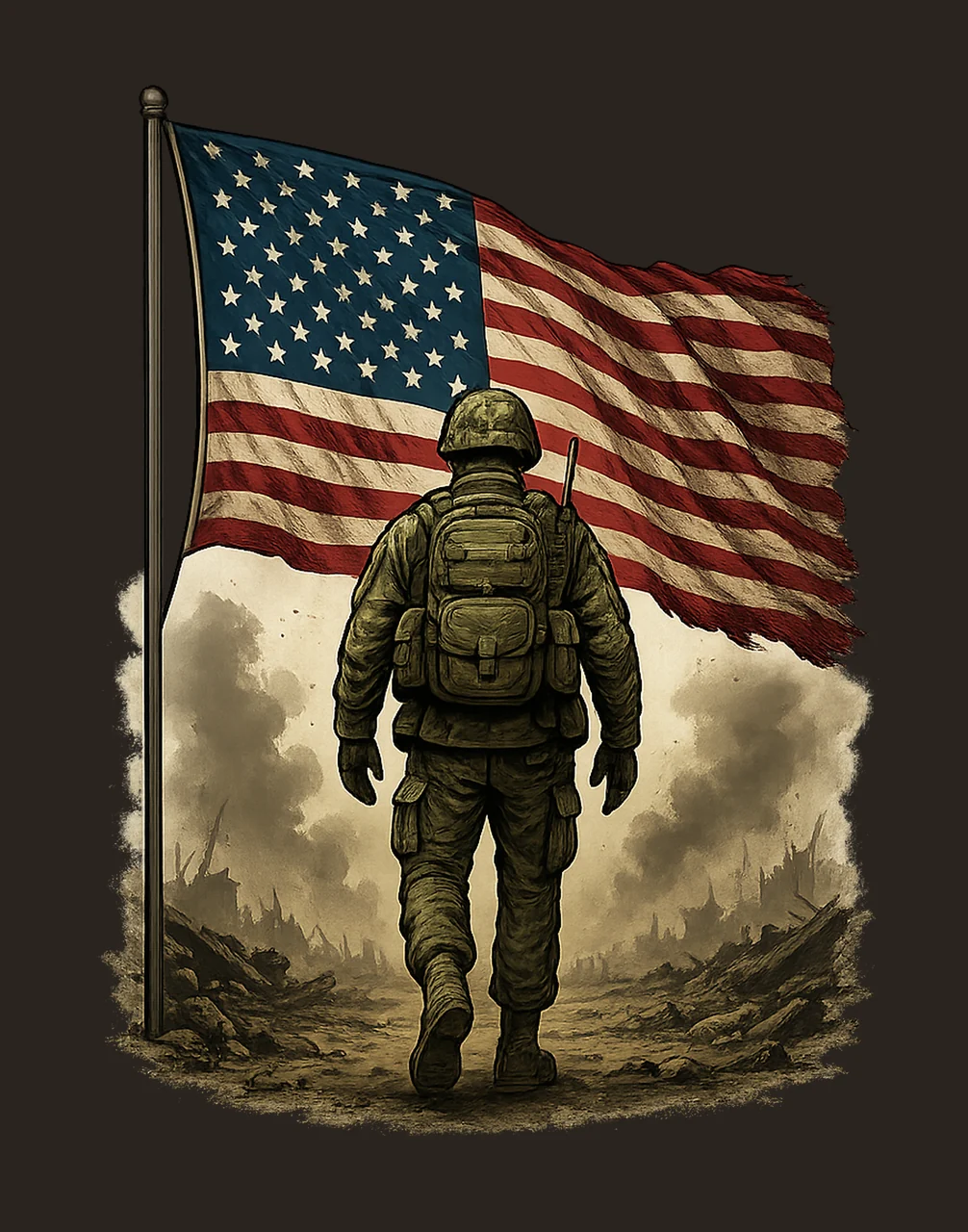 Veteran Patriotic Land of the free Honor and remember contrast preview thumbnail