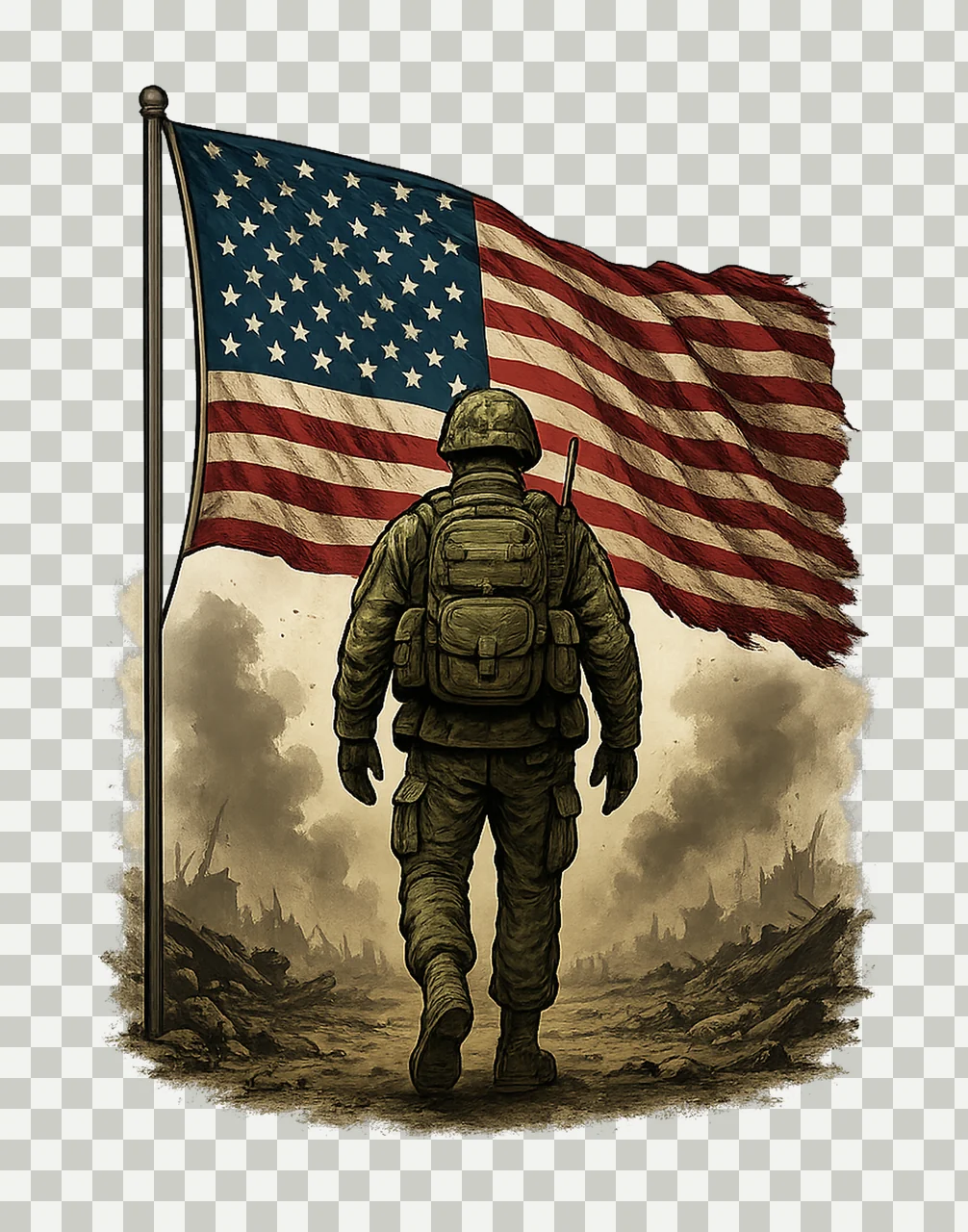 Veteran Patriotic Land of the free Honor and remember transparency and detail preview thumbnail