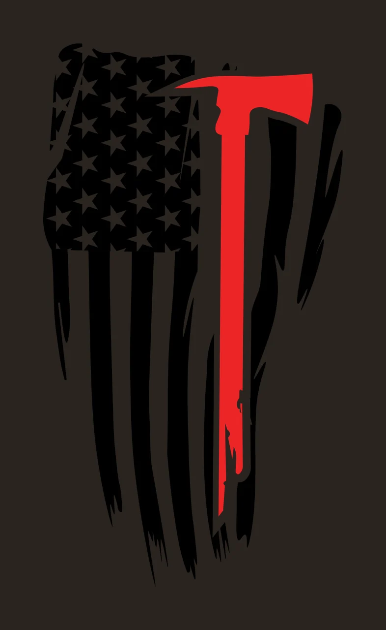 Flag Usa With Axe Silhouette National and Combining objects contrast preview thumbnail