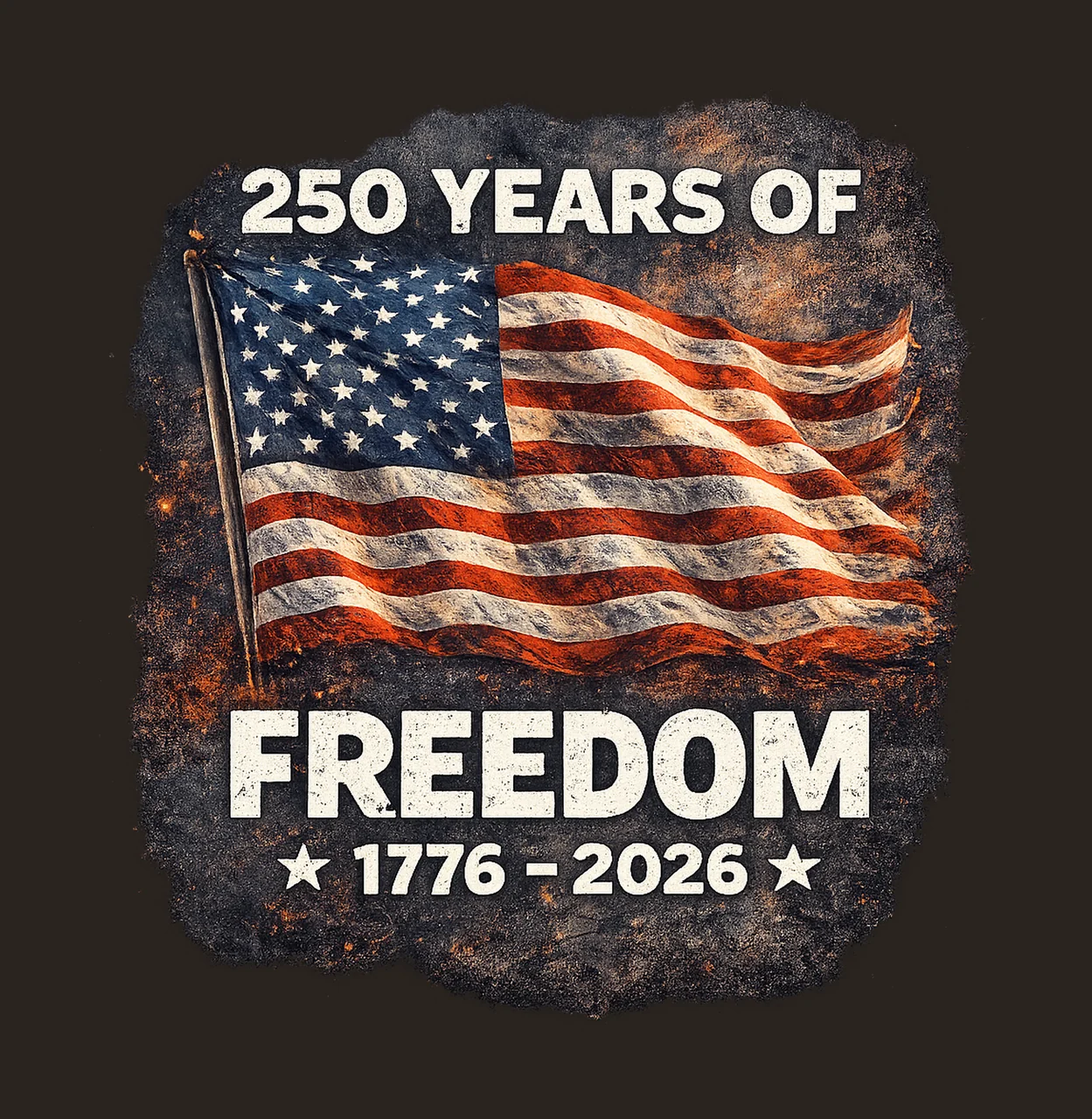 250 Years of Freedom Distressed USA Flag Design 4th of July contrast preview thumbnail