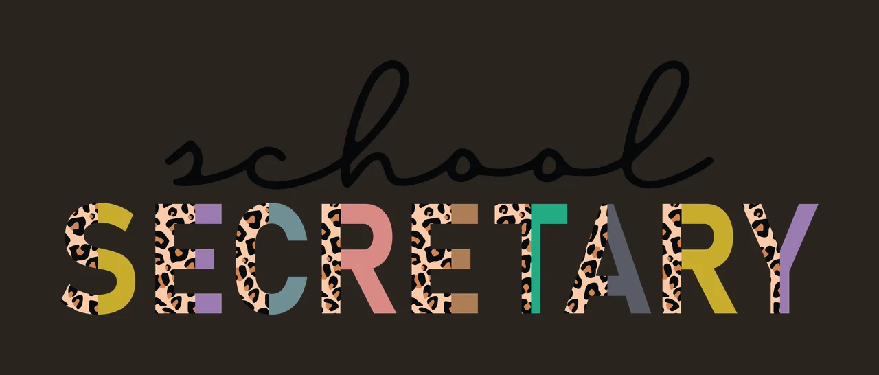 School Secretary Black Text Design typographic white typography contrast preview thumbnail