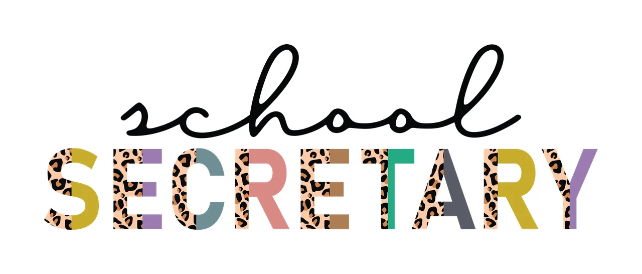 School Secretary Black Text Design typographic white typography