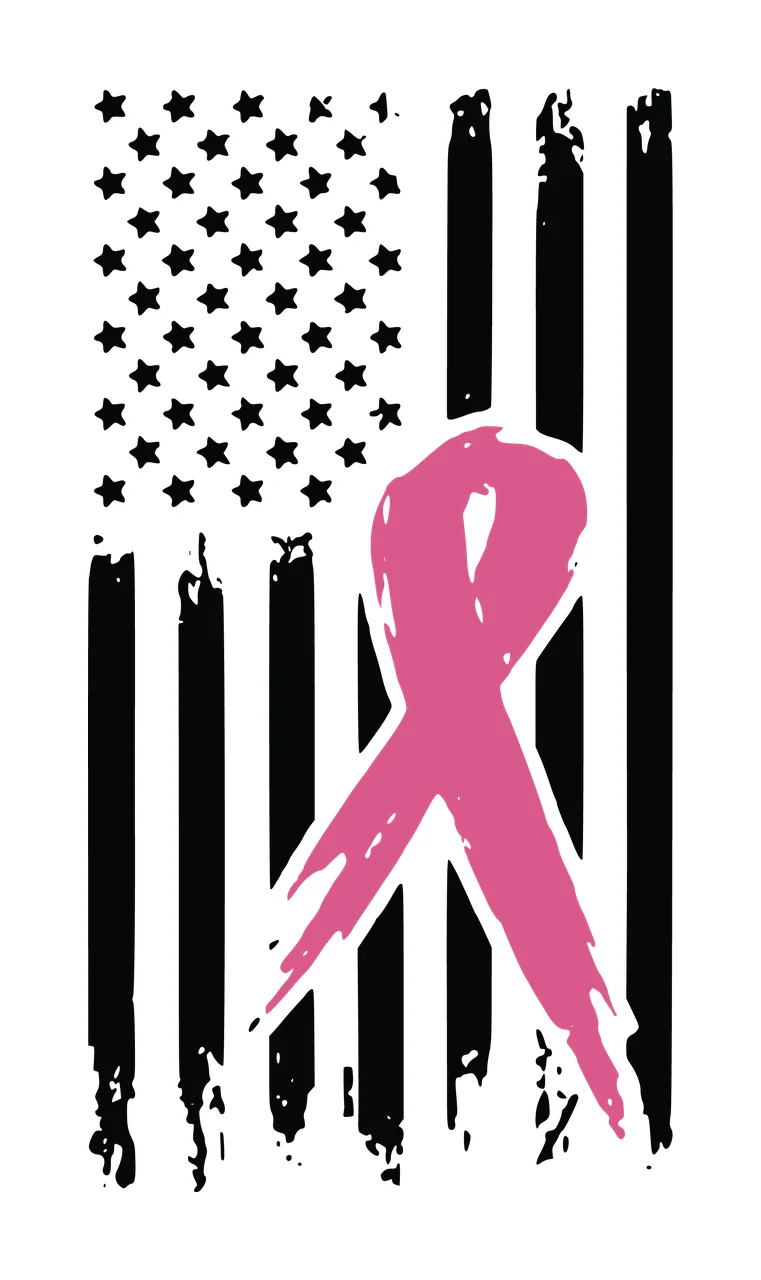 Flag Distressed American Awareness Ribbon Graphic overlaid