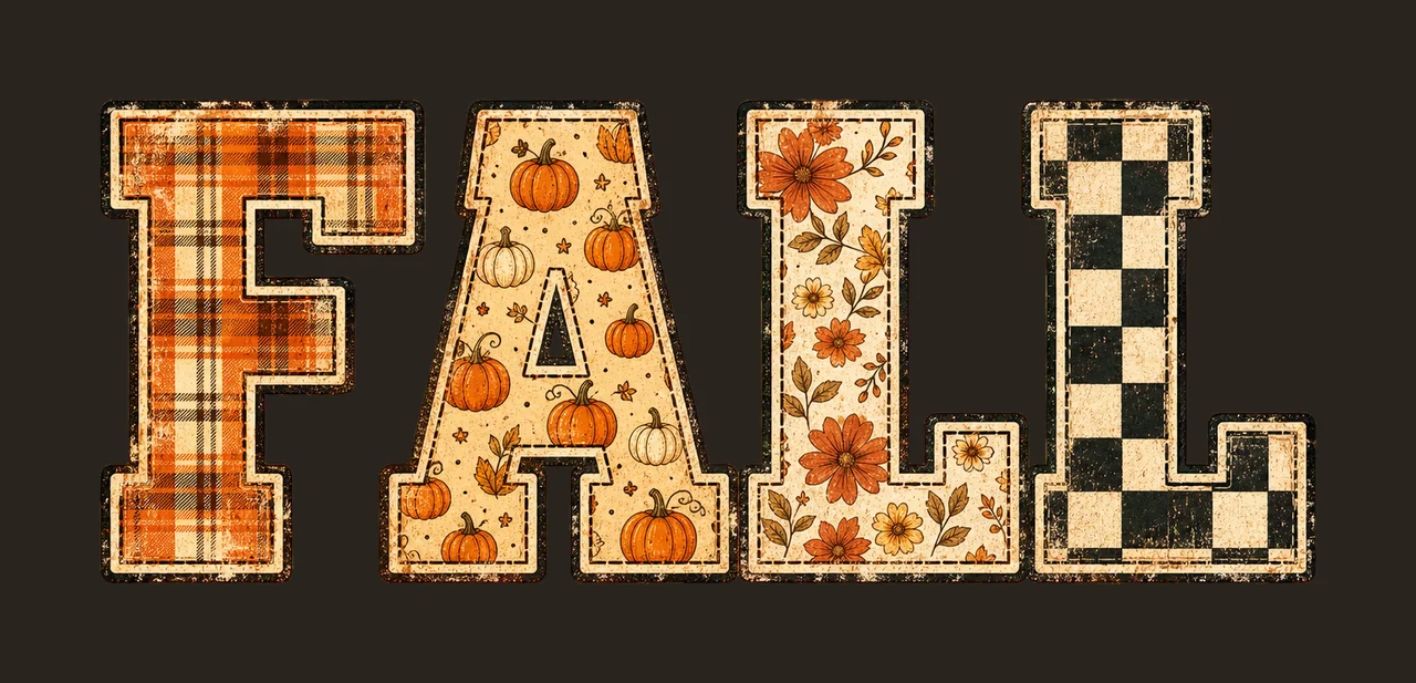 Fall Design Distressed Autumn varsity fall Variation D contrast preview thumbnail