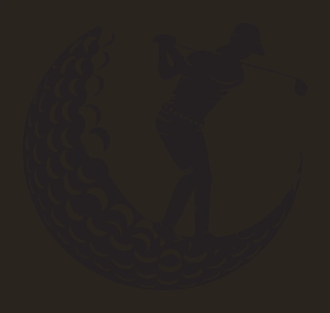 Golf Player Silhouette On Ball swinging club black golfer sport contrast preview thumbnail